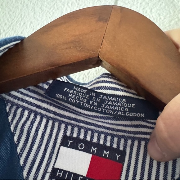 Vintage Tommy Hilfiger Button Down Shirt Blue XL Mens Preppy Classic Timeless - Picture 6 of 11